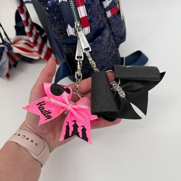 Disney Parks Loungefly Stars Stripes Americana Patriotic Sequin Mini Backpack - Picture 7 of 14